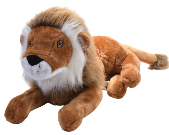 Yatan Aslan Kahve Peluş 65 cm